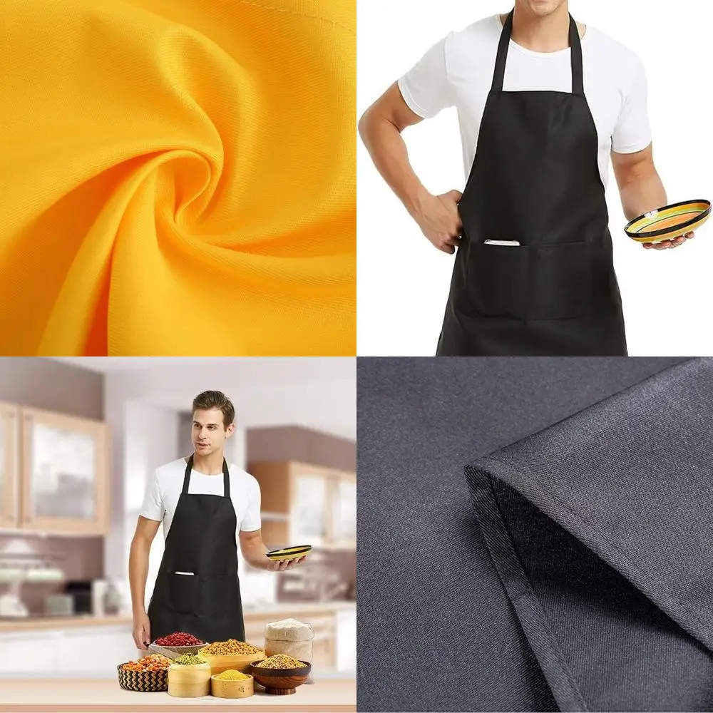 

Набор из 12 синих однотонных фартуков унисекс с нагрудником и карманами для кухни, ресторана, барбекю и изготовления поделок