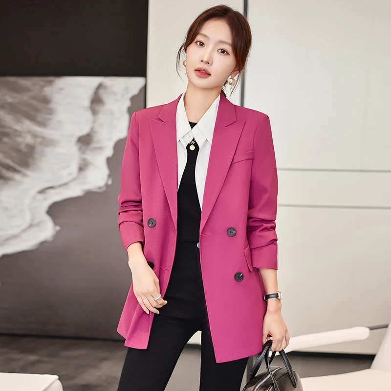 UNXX Trendy Blazer Women's 2023 Autumn Winter New Elegant Korean Version Youthful Photogenic Goddess Style Double-breasted Suit