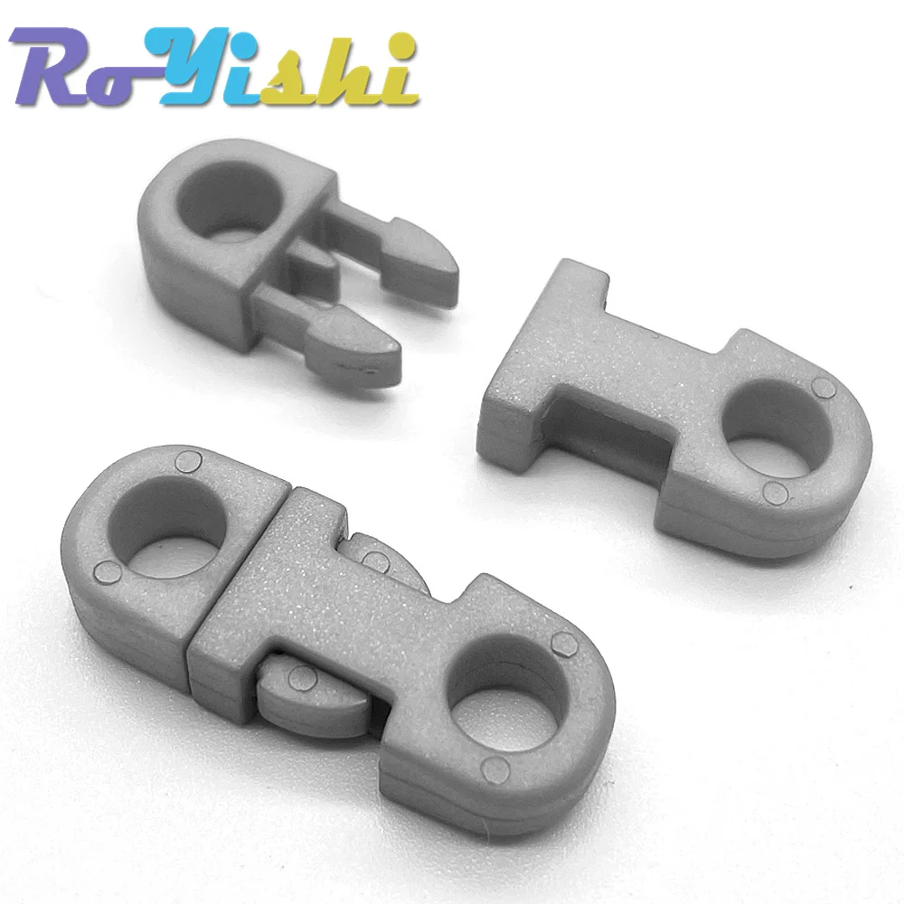 12 Pcs/Pack Colorful 5mm Hole\'s DIA Straight Flat Side Release Plastic Buckles for Mobile Phone Paracord