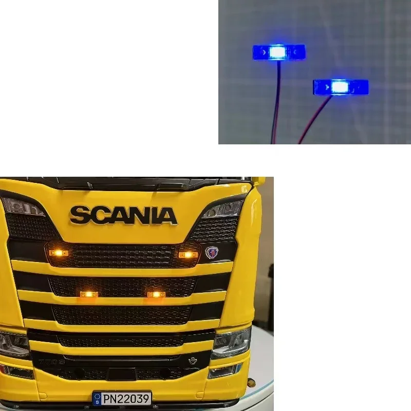 

Tamiya mud head long truck width light warning light center grille side light for 1/14 RC trailer dump truck Scania 770S R620