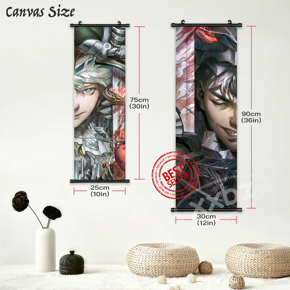 Dark Fantasy Anime Berserk Hängende Malerei Wandkunst Guts Figuren Schriftrollen Bild Druck Leinwand Poster Home Decor Wohnzimmer – Detail 5