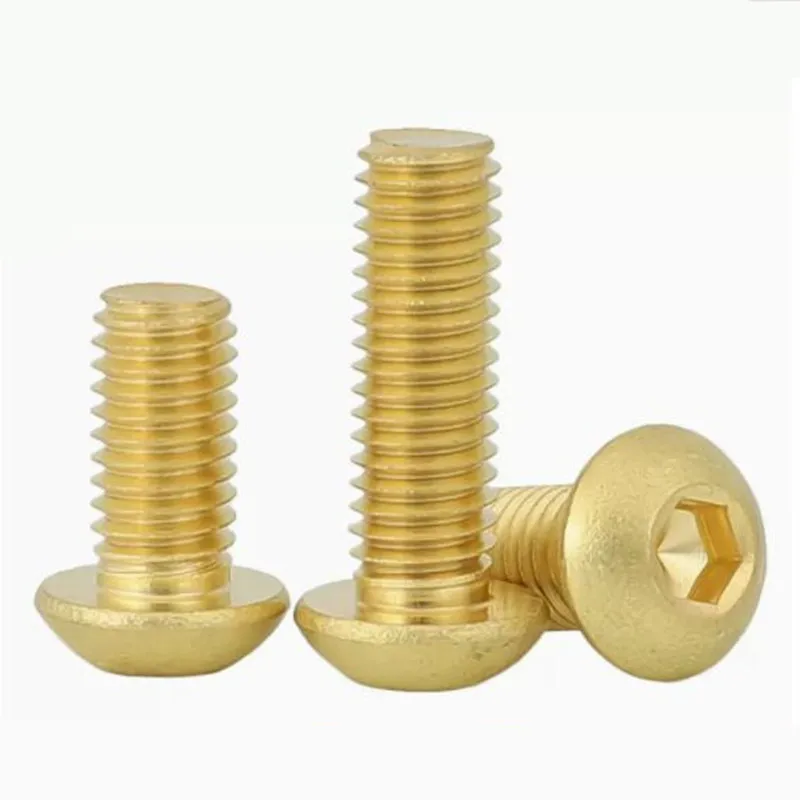 M2 M2.5 M3 M4 M5 M6 M8 Pure Brass Allen Socket Screw ISO7380 Brass Button Head Hex Socket Screw