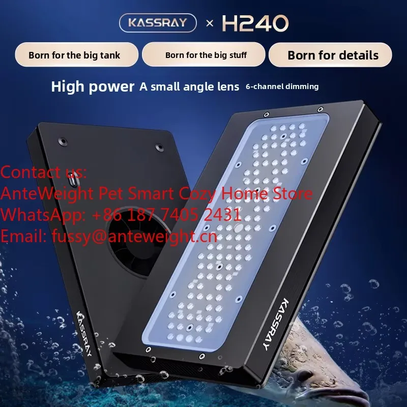 H240 Freshwater Nature Light 240W 6-Channels Full Coverage Modern Remote APP Control Cooling Fan for Freshwater Tank