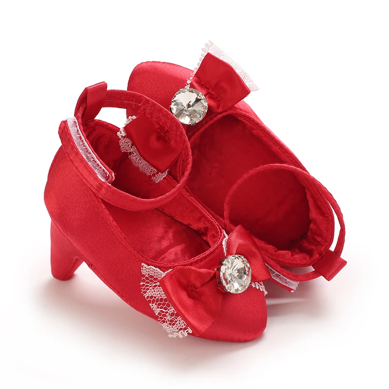 0-12 Monate Baby Mädchen Prinzessinnen-Schuhe mit Diamantschleife, Weiche Sohle, Erste Schritte Schuhe für Kleinkinder – Detail 21