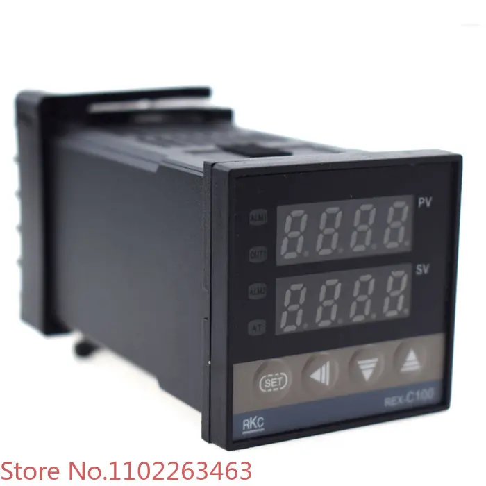 Digital Adjustable PID Temperature Controller Panel Thermostat REX-C100 + Max.40A SSR + K Thermocouple Probe + Heat Sink