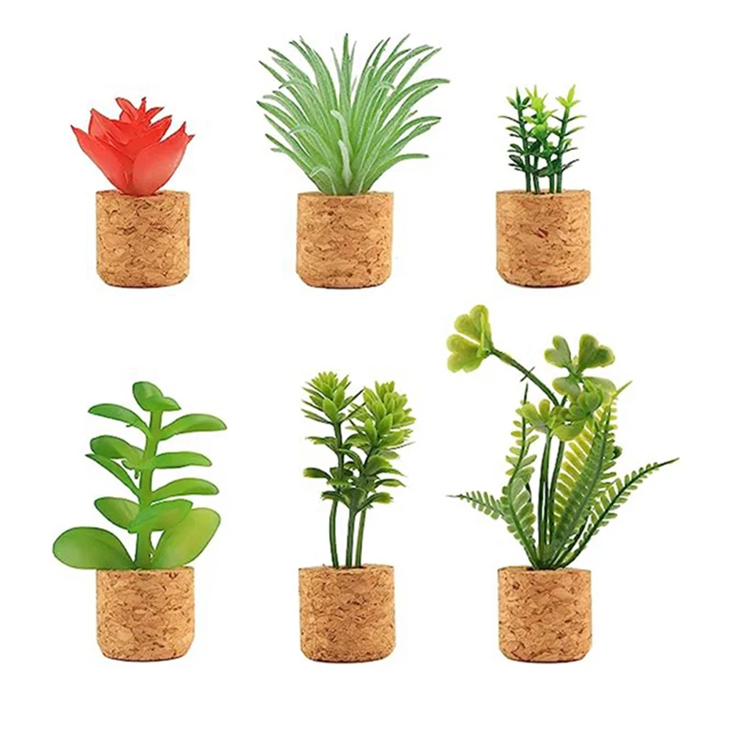 

6 Pcs Cactus Refrigerator Magnets Mini Cute Succulent Plant Fridge Magnet Decoration Accessories for Home Kitchen Office