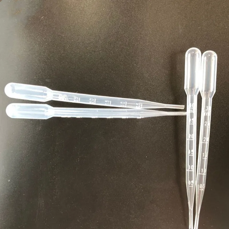 100 pçs/set 3ml pipetas descartáveis olho conta-gotas transferência graduada pipetas para laboratório experimento suprimentos