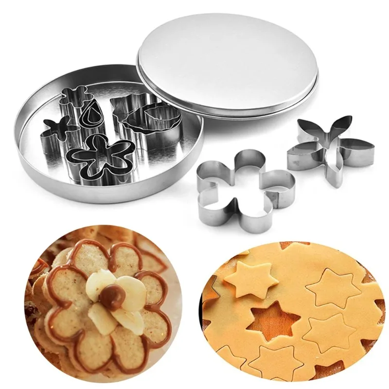 

12pcs/set Mini Stainless Steel Cookie Cutter Mould Kit,DIY Cookies Tools,Patisserie Baking, Kitchen Accessories