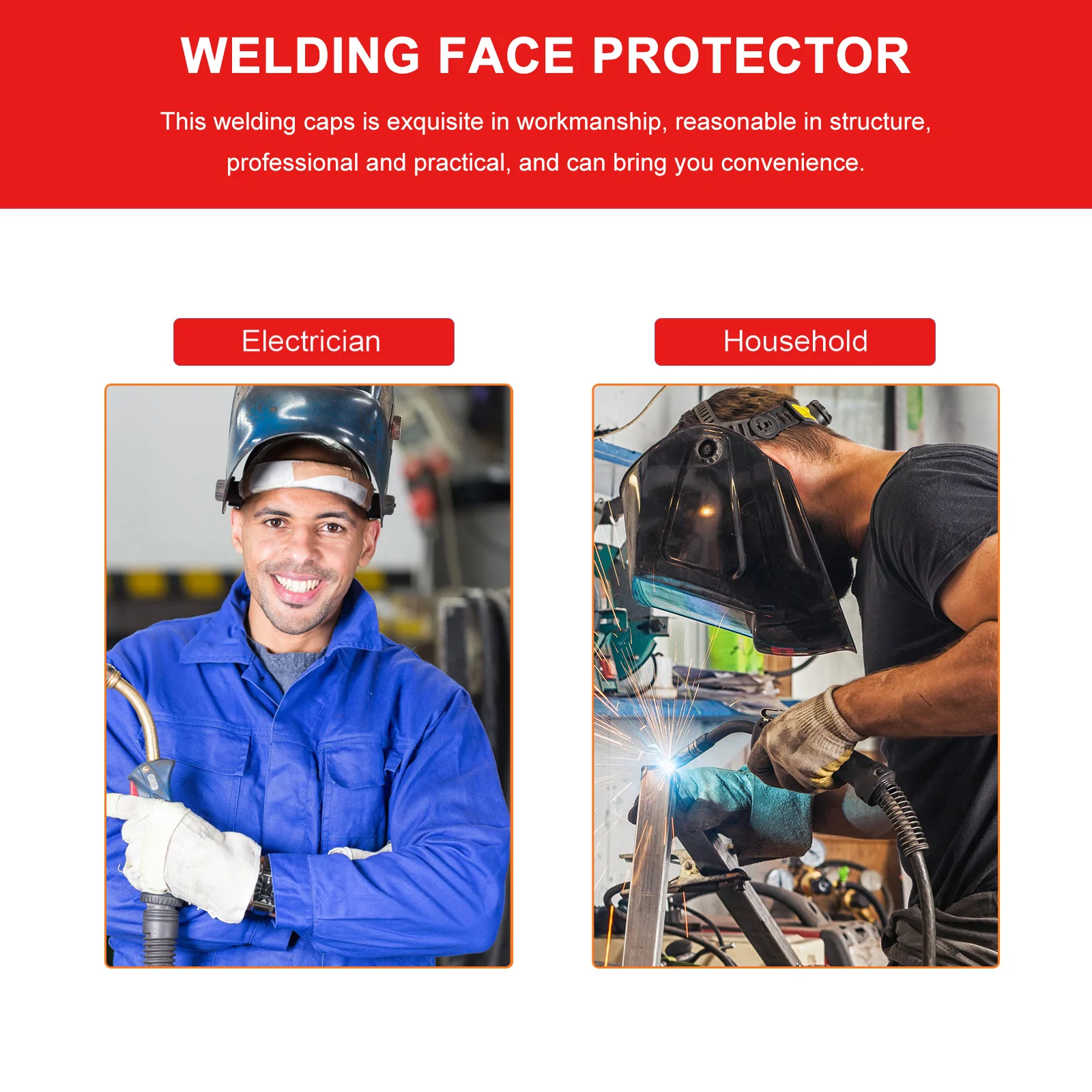 Welding Hood Face Cover Argon Arc Welding Hat PC Lens Protector Lightweight Safety Full Welder Working Hat