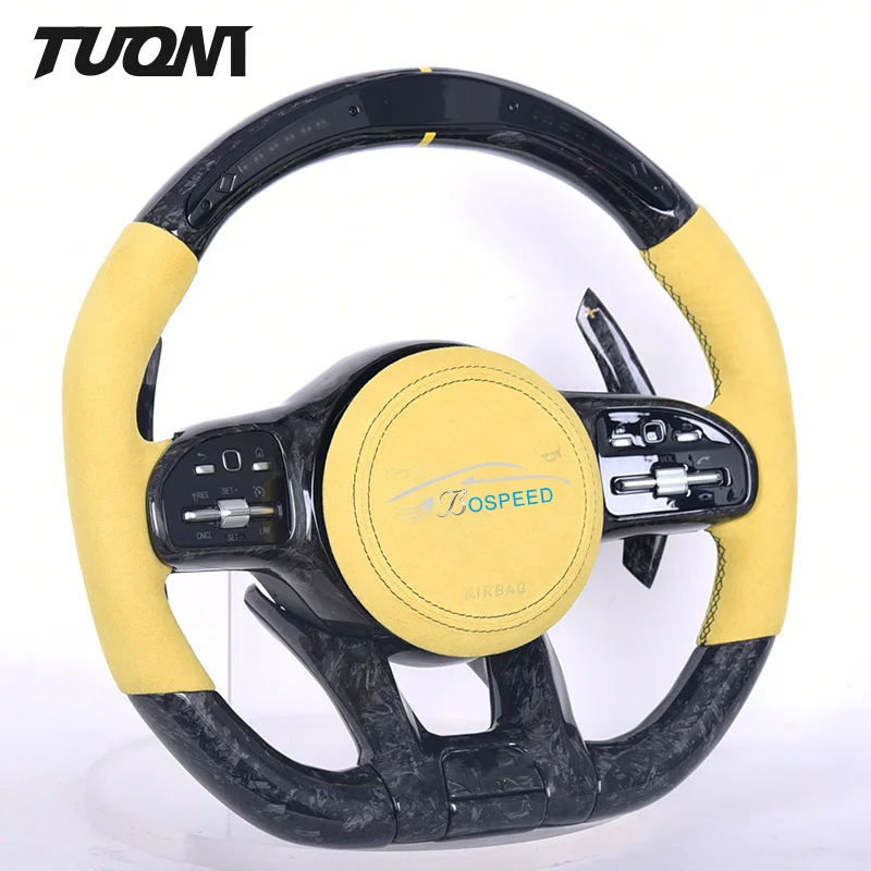 

Upgrade Leather Carbon Fiber Led Steering Wheel For Mercedes Benz W205 AMG W212 W213 CLA C300 W245 W164 W246 GLB A45 E Class