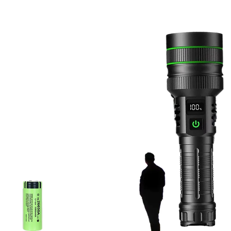 New Powerful Super Long Range LED Flashlight Type-C Charging Strong Light Tactical Torch Lamp Outdoor Camping Lantern Waterproof