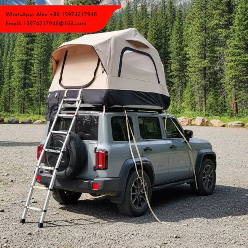 Factory Custom Person Outdoor Waterproof Four-Season Inflatable Roof Top Tent Large Space Air Column Oxford Fabric+PVC Car Tent