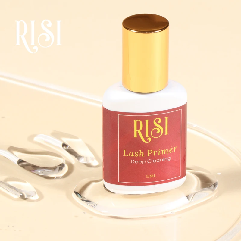 Free RISI Eyelash Glue Primer For Lash Extension Deeply Clean Oil On Natrual Lash 15ML Eyelash Extenisons Primer Lash Primer