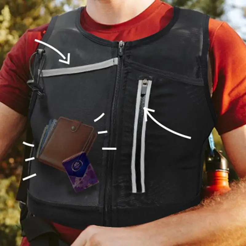 Breathable Reflective Phone Storage Bag Functional Waistcoat Bags For Men Cycling Running Chest Bag Lightweight Vest Bag