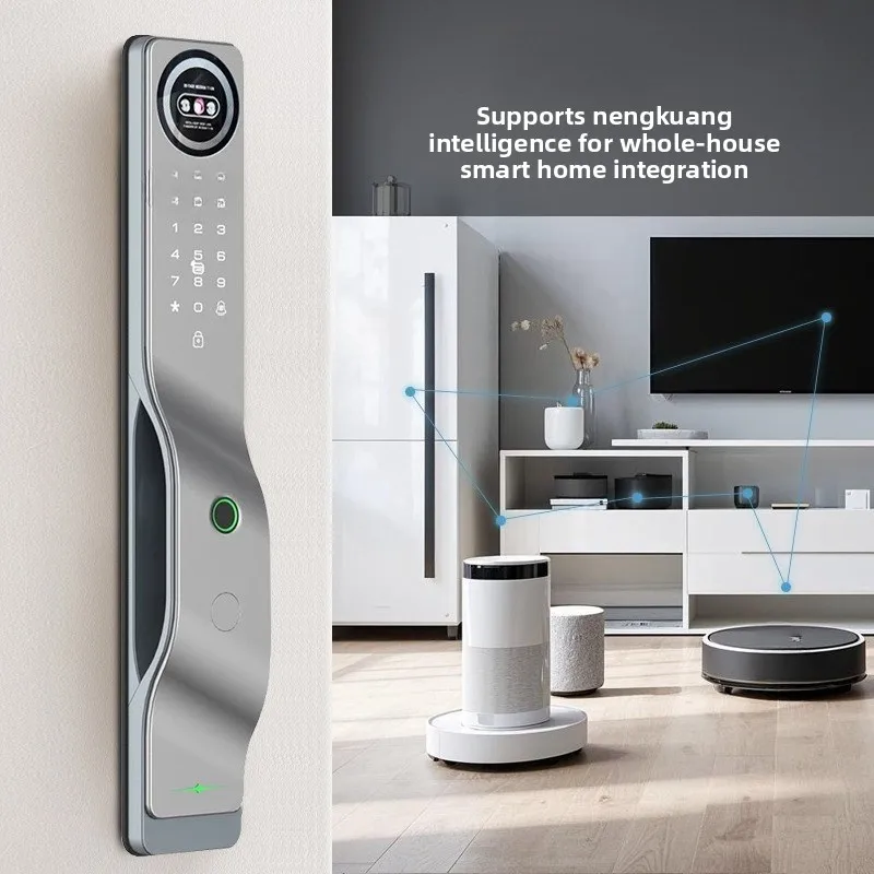 Palm vein fingerprint lock Household anti-theft door Entry door with monitoring electronic password lock