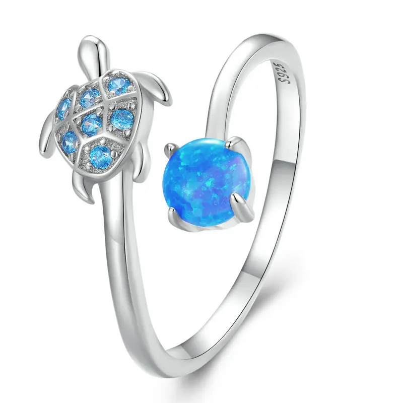 Women's 925 Sterling Silver Ocean Animal Stackable Rings