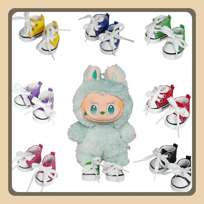 

17 см кукольная обувь labubu, парусиновая обувь с глухой коробкой, платье, кукольные кроссовки, тапочки, аксессуары, сандалии, аксессуары, игрушечная обувь.