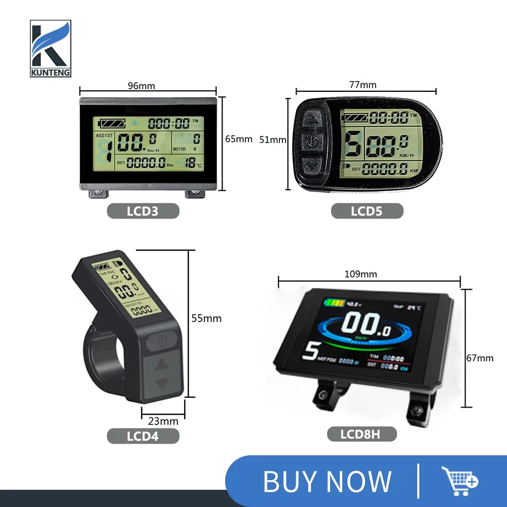 Electric Bicycle KT Ebike Sinewave Controller 36V48V 15A17A22A25A30A With LCD Display LCD3 LCD4 LCD5 LCD8H KT Ebike Accessories