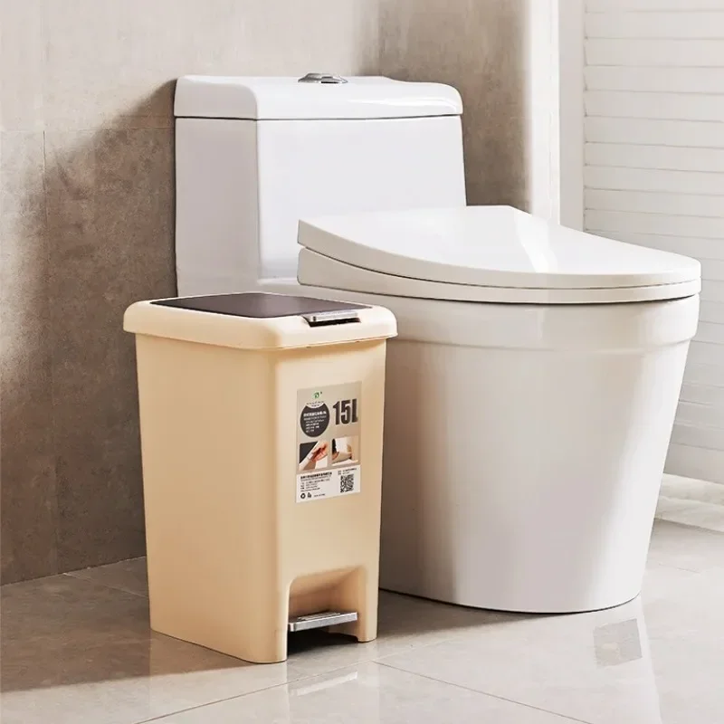 Plastic Pedal Waste Bins Large Multiple Capacity Living Room Bedroom Luxury Lid Garbage Can Kitchen Bathroom Toilet Accessories