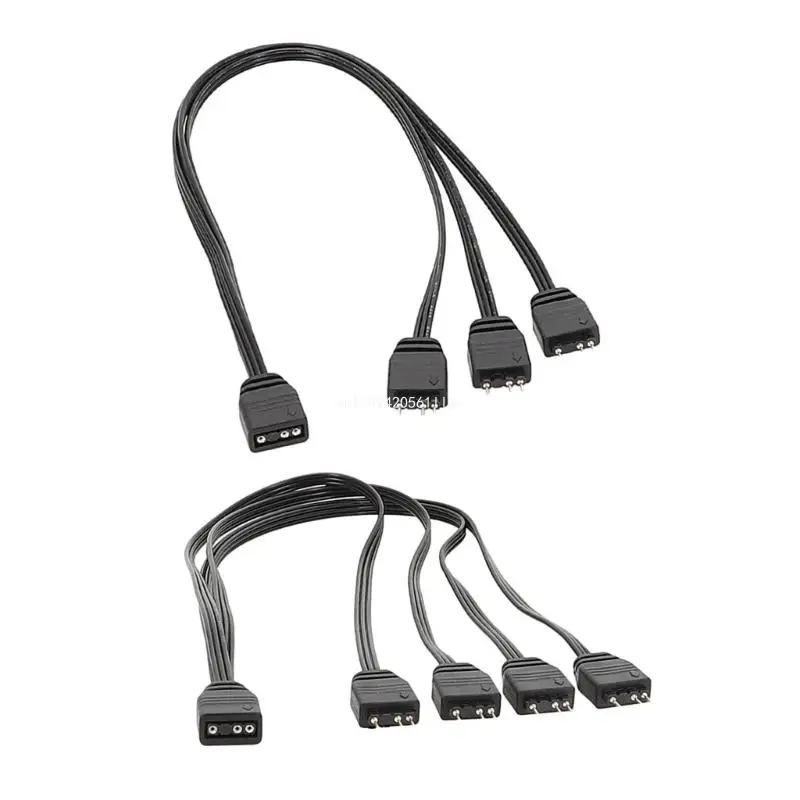 5V 3 Pin ARGB Splitter Cable 1Female to 4 Male Ports and Extend Your Lighting System High Safety and Durability Dropship