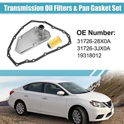 X Autohaux 1 Set Car Transmission Oil Filters and Pan Gasket for Nissan Sentra 2013 2014 2015 2016 2017 2018