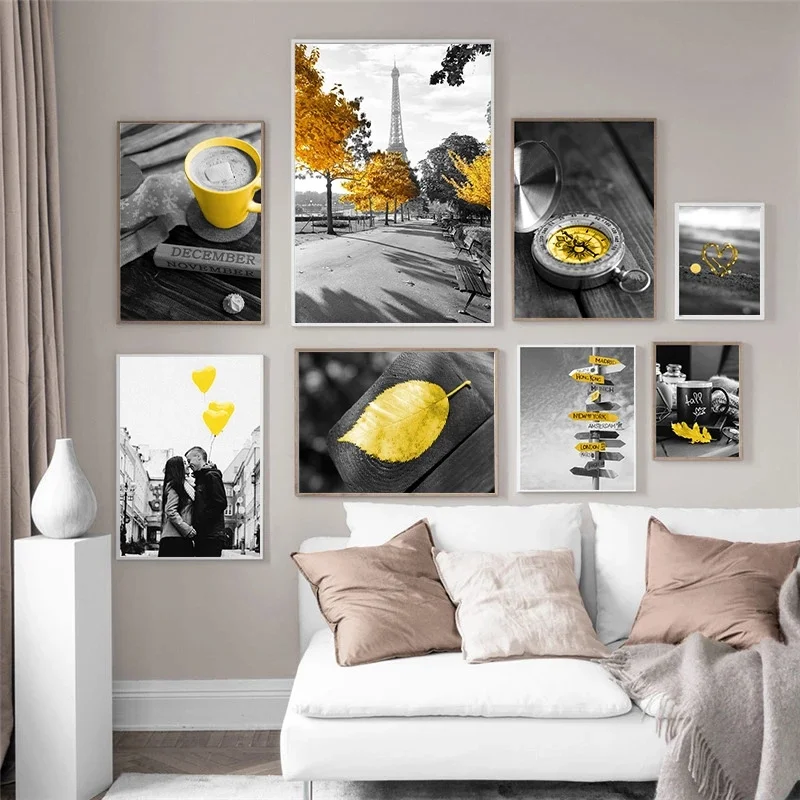1pc frameless Canvas Painting Black and Yellow Scenery Art Print Photograph Landscape Poster Picture Decor Nordic Canvas Paintin