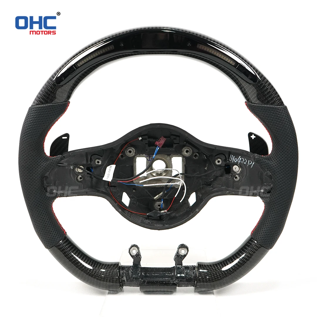 

OHC Carbon Fiber Custom Steering Wheel For Mercedes Benz AMG With Paddle Shifters Perforated Leather Grip