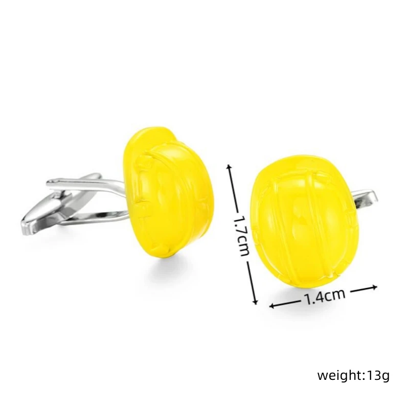 DY-gemelos de casco de seguridad amarillo de Ingeniero Superior de latón de alta calidad para hombres, gemelos de camisa francesa, joyería al por mayor, nuevo