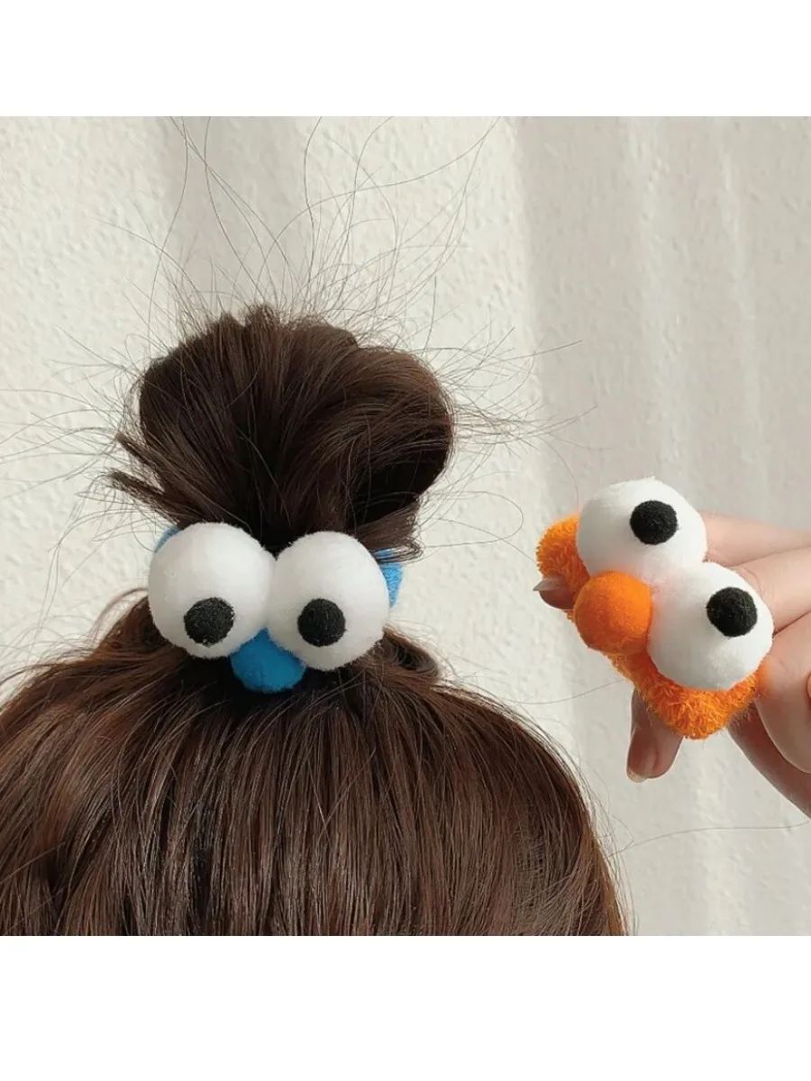 Nouveau automne et hiver vente drôle gros yeux corde fille coeur couleur bonbon haute élasticité 2-16 ans Instagram bandeau de cheveux