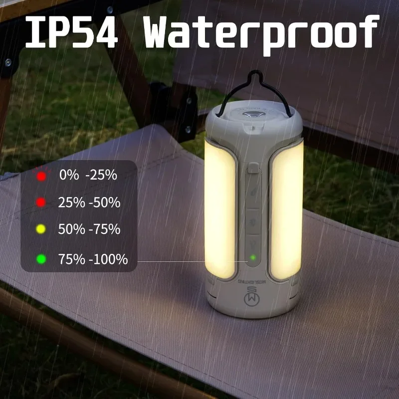 Folding Camping Lantern Rechargeable, 10000mAh Foldable LED Light for Tent Outdoor, IP54 Waterproof, Portable LED Flashlight