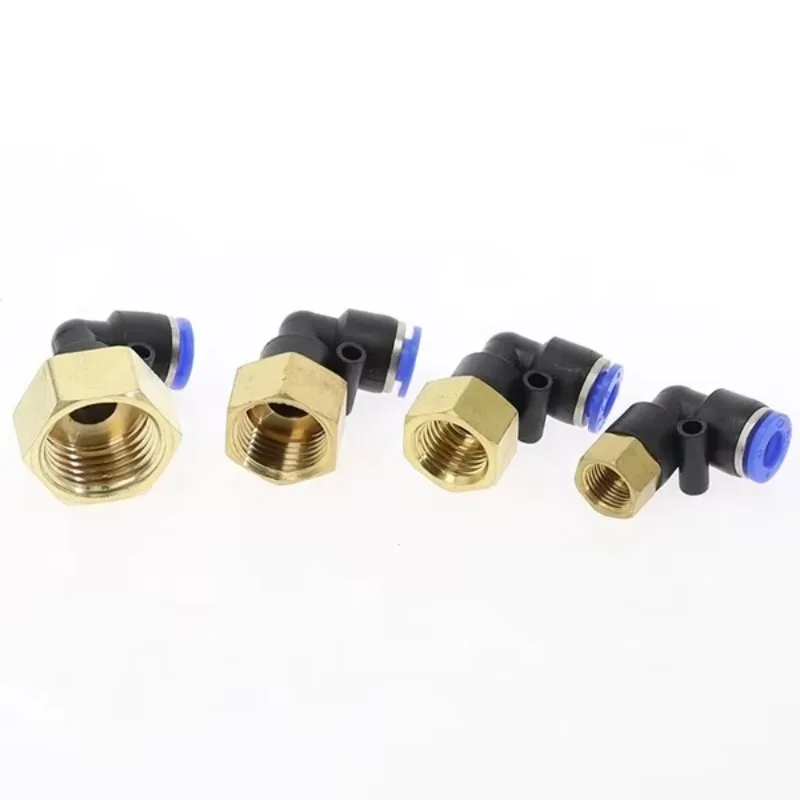 PLF Series White Black Blue Cap Pneumatic Quick Coupling Female Thread Elbow Connector Tube air Push in High Quality Fitting