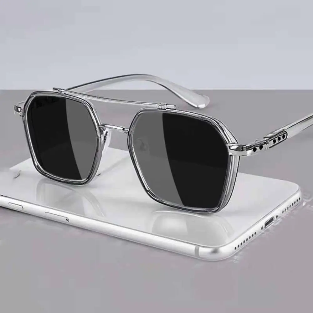 Novo pc óculos de sol de armação completa decorativo impermeável anti-uv óculos traje acessório leve retro hd óculos de sol masculino