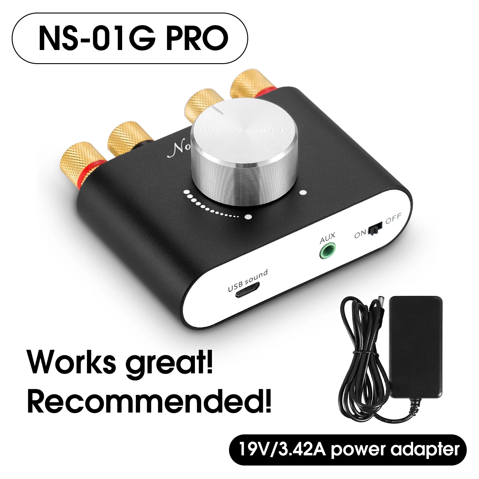 Douk Audio HiFi Bluetooth 5.0 Eindversterker Mini TPA3116 Digitale Klasse D Bureau Stereo Audio Amp voor Thuis Auto 50W + 50W