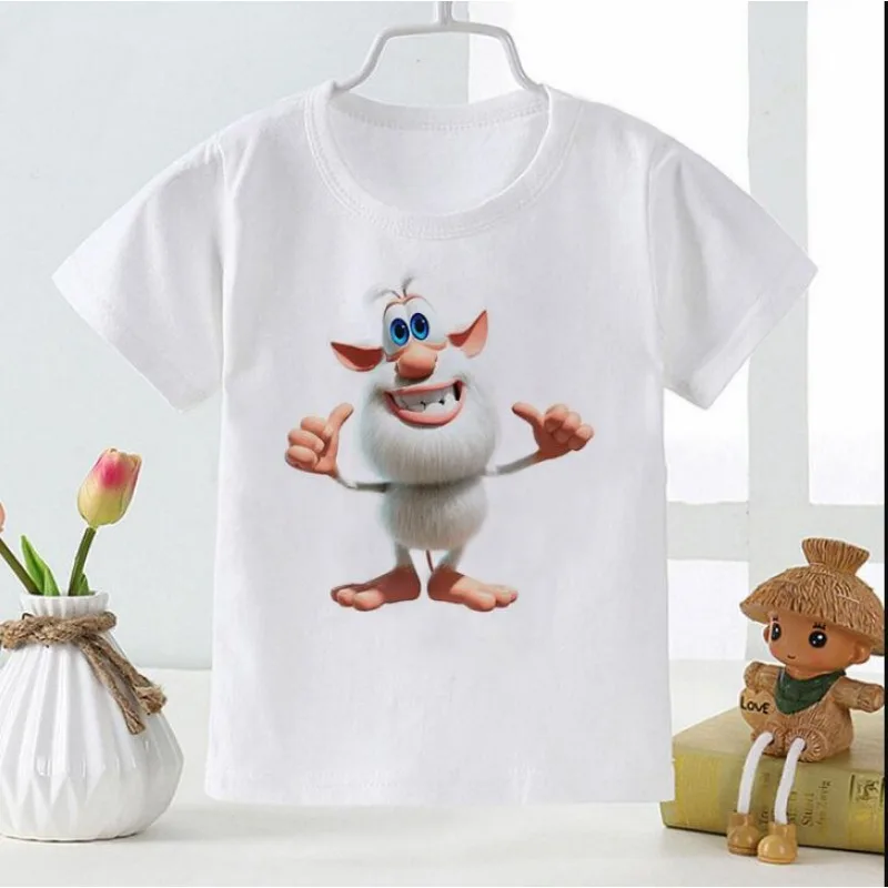 T-shirt blanc doux à motif de dessin animé pour garçons et filles, vêtements de bébé, mode d'été pour tout-petits, haut pour enfants, nouveau style