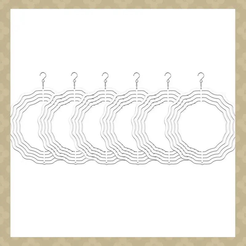 

AB45 6PCS 3D Double Sided Sublimation Wind Powered Kinetic Sculpture 8 Inch Wind Spinner Blanks For Yard Garden