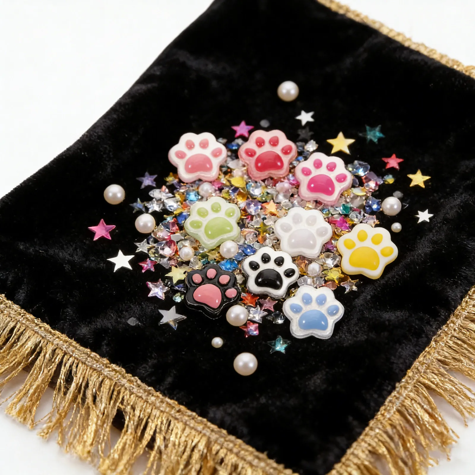 

180Pcs Flatback Mini Cat Paw Charms Resin Kawaii Beads for DIY Fairy Garden Decor Dollhouse Tiny Ornaments Scrapbooking Jewelry