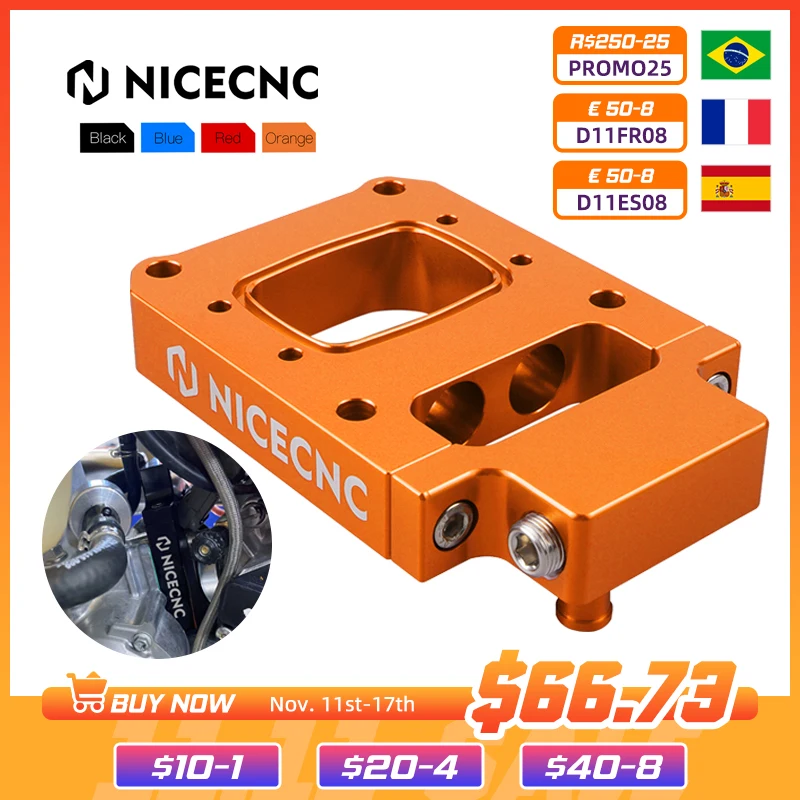 NiceCNC For KTM EXC300 EXC250 TPI Sixdays 2018-2023 XCW300 XCW EXC 150 20-23 XC 250 300 TPI Fuel Injector Relocation Block Kit