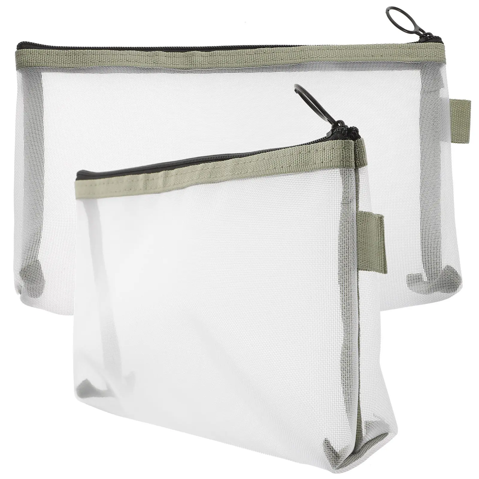 

2Pcs Portable Mesh Bags Nylon Makeup Organizer Pouches Small Travel Toiletry Makeup Storage Mesh Zipper Pouch