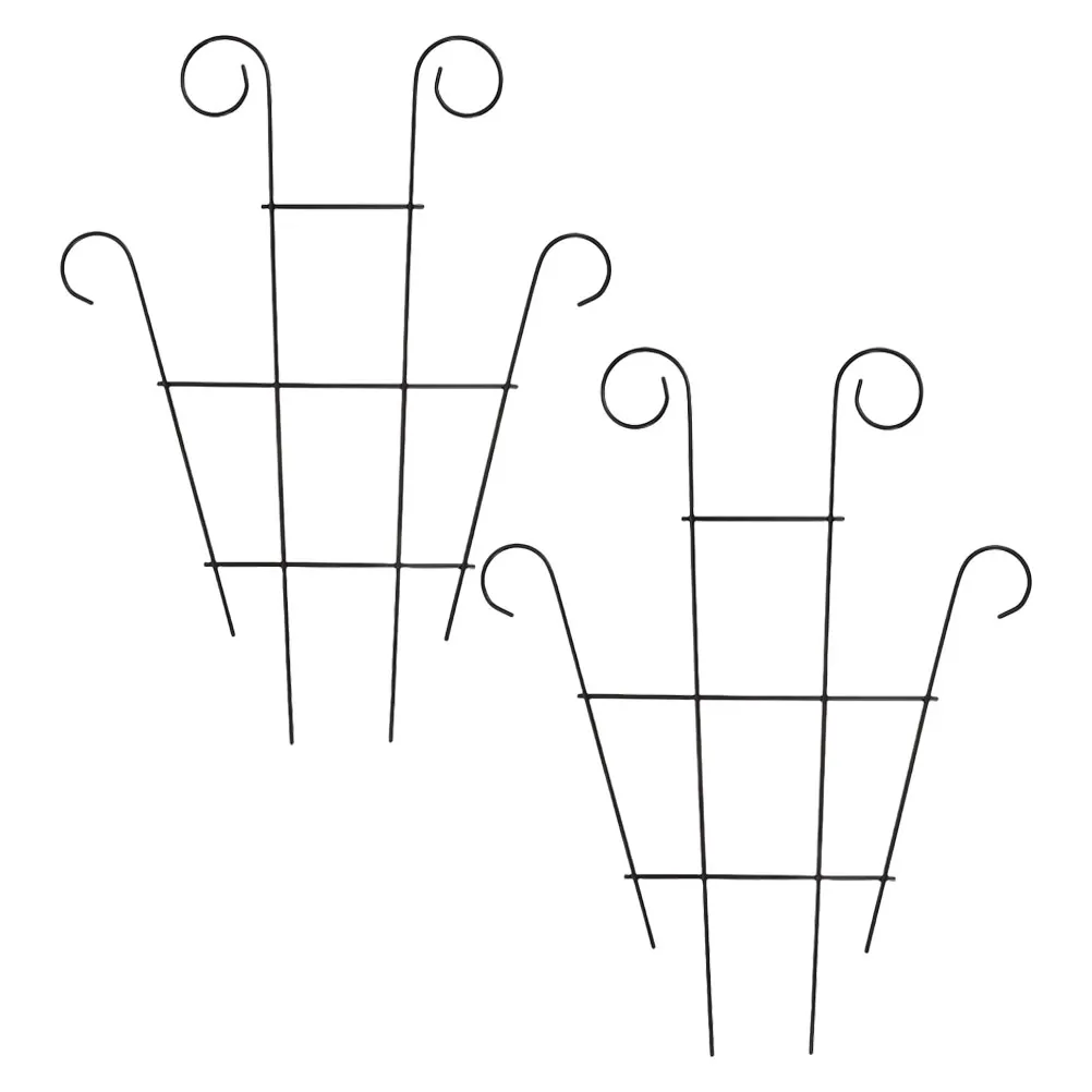 

2pcs Metal Vine Trellis for Climbing Plants Wrought Iron Garden Flower Pot Rack Grid Design Space Utilization Weather Resistant