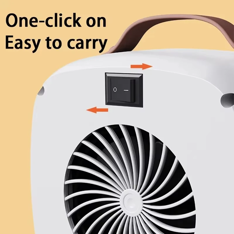 Riscaldatore portatile per piccoli spazi da 500 W Riscaldamento rapido Riscaldatore d\'aria calda da tavolo leggero Ventilatore scaldino domestico