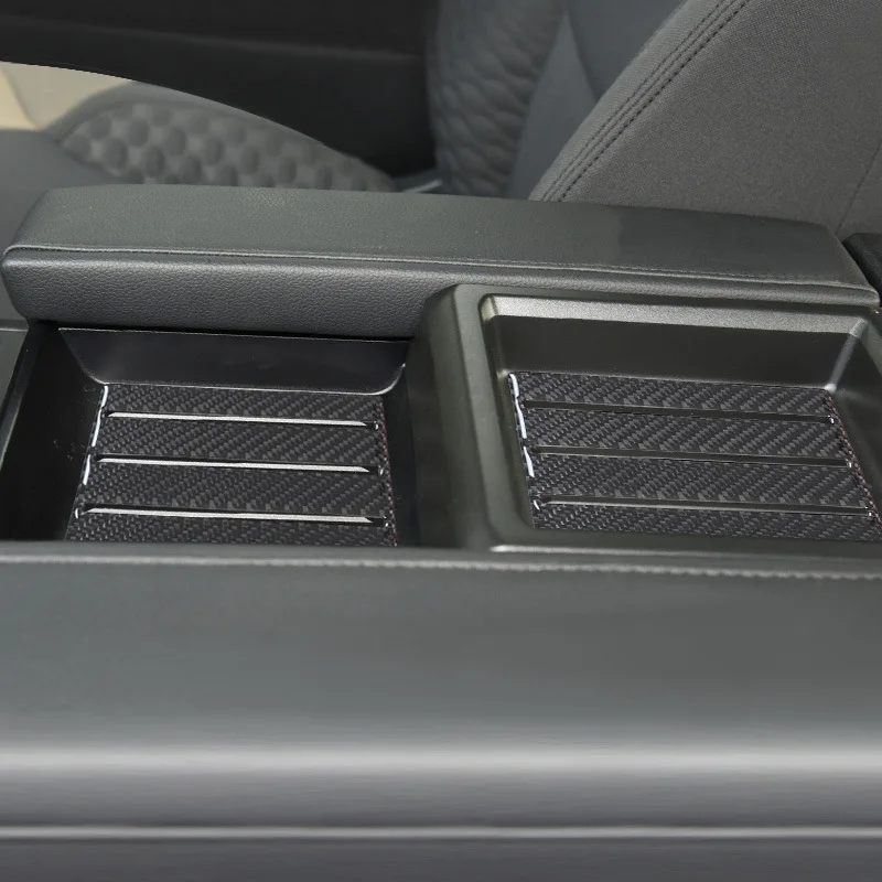 For 22 Toyota Tundra Car Interior Modification Carbon Fiber Central Control Storage Panel Decorative Stickers