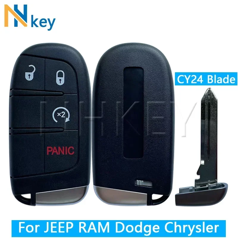 

NH KEY For Jeep Grand Cherokee Dodge Ram 1500 Journey Charger Dart Challenger Durango Chrysler 300 Remote Key Shell 3+1Buttons