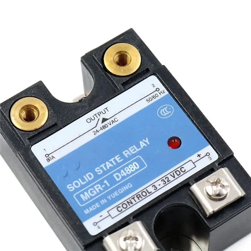 ABUI-D4880/SSR-80A Solid State Relay DC Control AC Input 3-32VDC Output 24-480VAC Single Phase