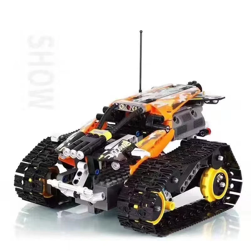 MOC Remote Control Electric Tracked Vehicle Assembling Building Blocks Brick Toys Science And Technology Education