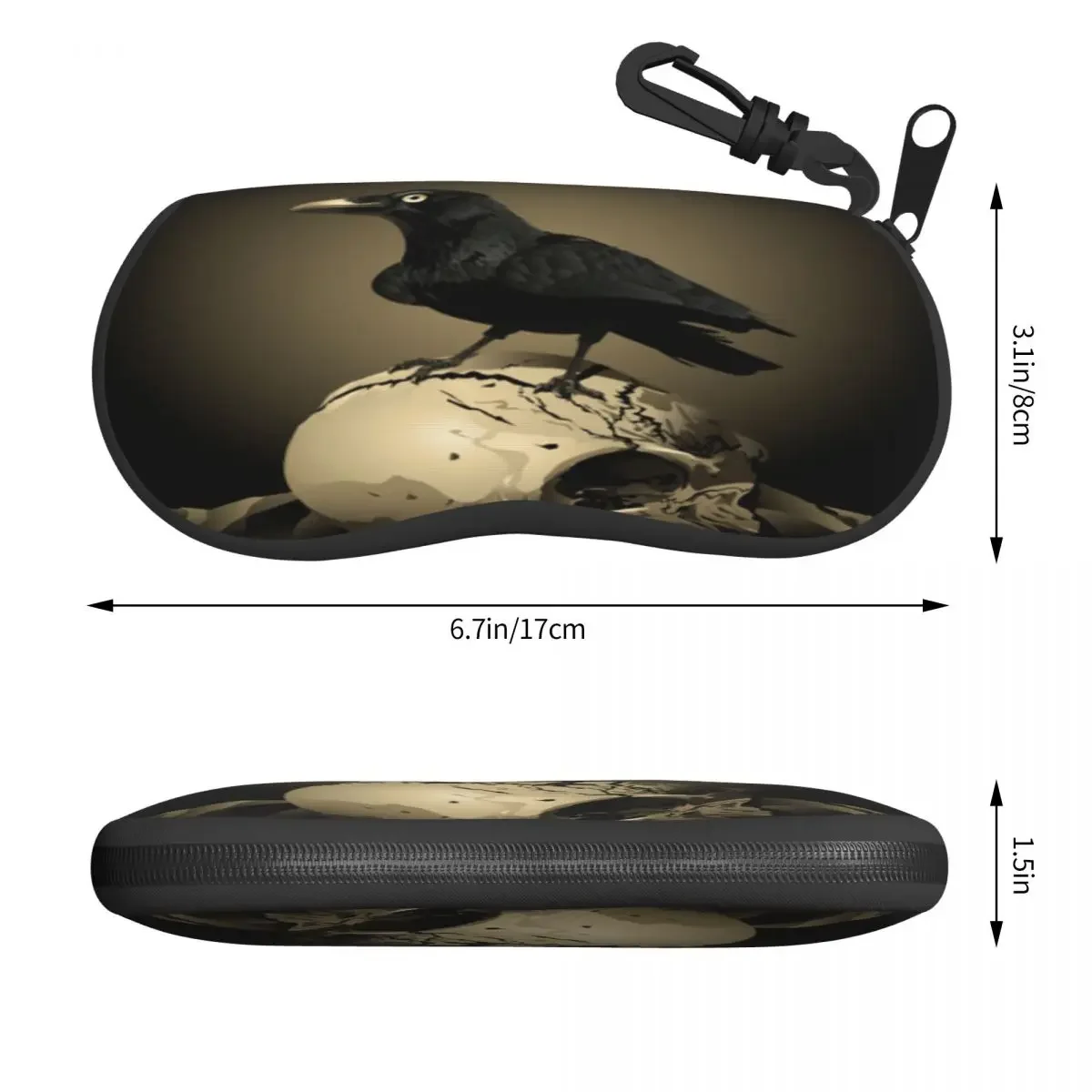 안경 가방 보호 케이스, 레이븐 해골, 여성 남성 선글라스 케이스, 독서 안경 상자 액세서리