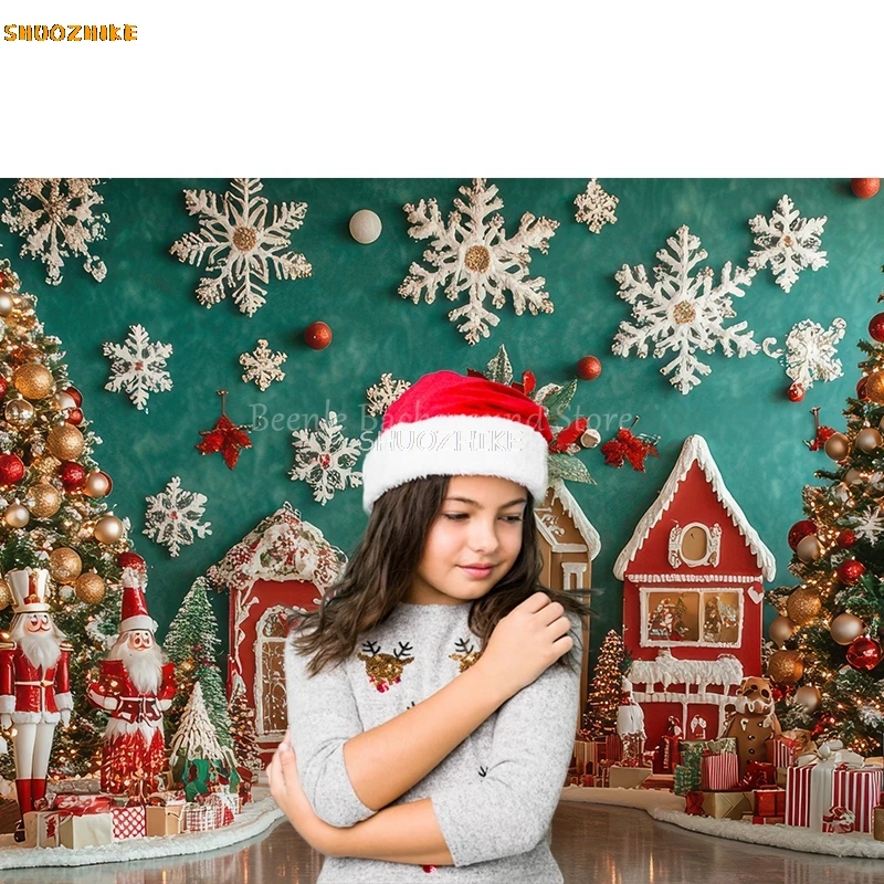 Beenle с Рождеством фон для фотосъемки Рождество красный дом зимний снег фон Декор детский душ для студии реквизит