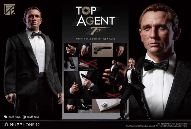MUFF TOYS ジェームズ・ボンド 007 1/12フィギュア通常版 Goods in Stock 100% Original MUFF TOYS TOP AGENT 007 1/12 Daniel
