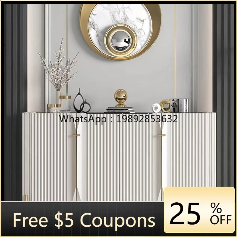 

LYY Light Luxury Entrance Doorway Shoe Cabinet Modern Simple Multifunctional Decorative Wall Storage Rock Board Sideboard