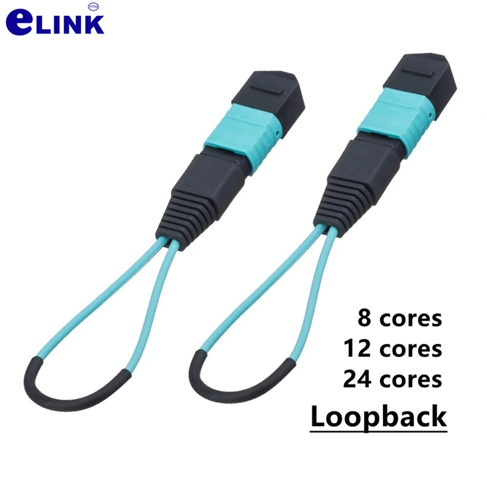 MTP/MPO fiber loopback 8/12/24 core OM3 OM4 SM female male SM MM singlemode multimode Optical fibre Circuitor MPO FTTHELINK 2pcs