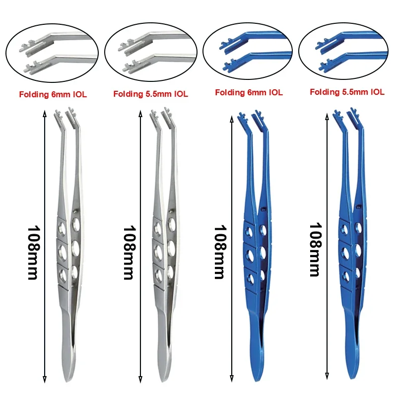 Four Type Choices Lens Folding Forceps Stainless/Titanium Forceps Autoclavable Tweezers Clamp Ophthalmic Instrument